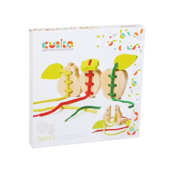 Joc de indemanare prin snuruire, 3 piese - Fructe - Cubika