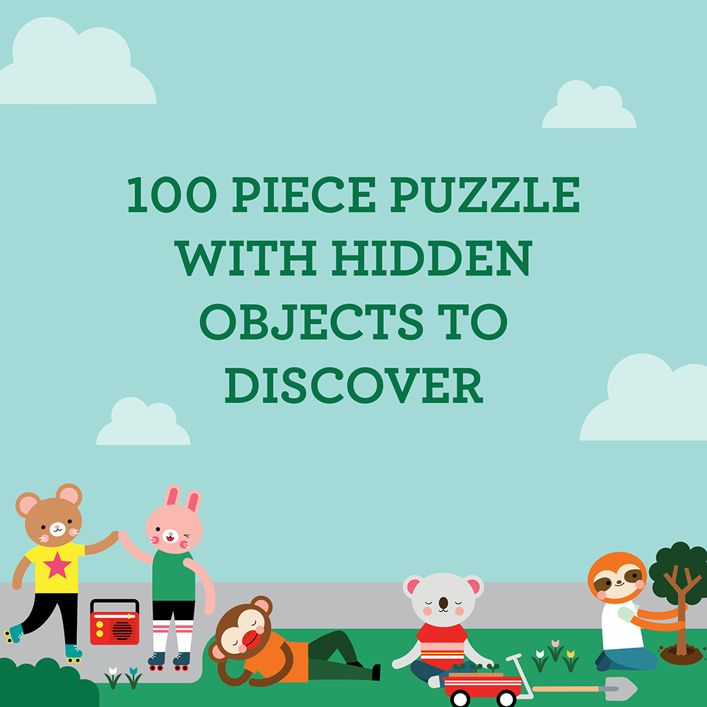 Puzzle pentru decodat, 100 piese - Friendly Neighborhood - Petit Collage