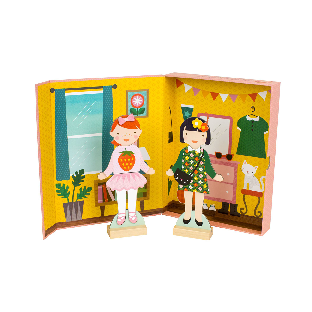 Joc magnetic Dress Up cu papusi - Best Friends - Petit Collage
