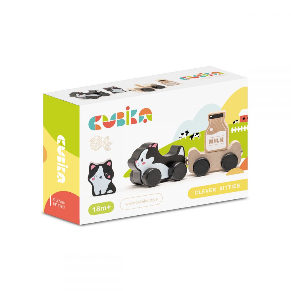 Set de joaca din lemn - Clever Kitties - Cubika