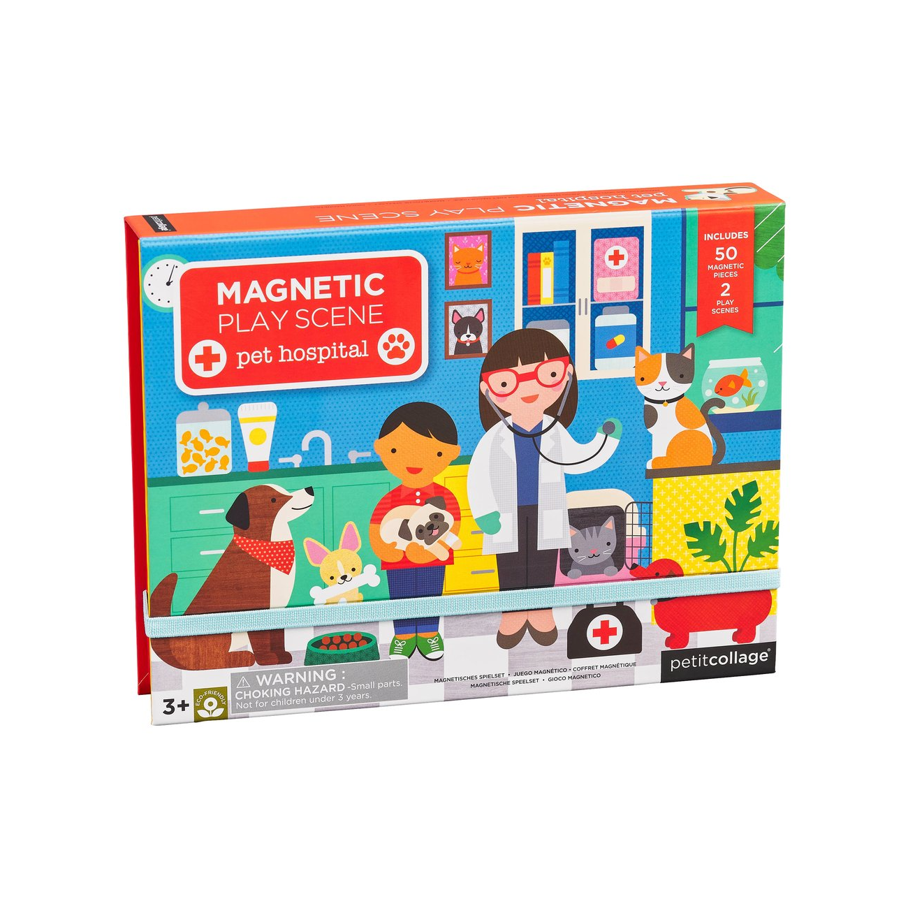 Joc magnetic Play Scene - Spitalul animalutelor - Petit Collage