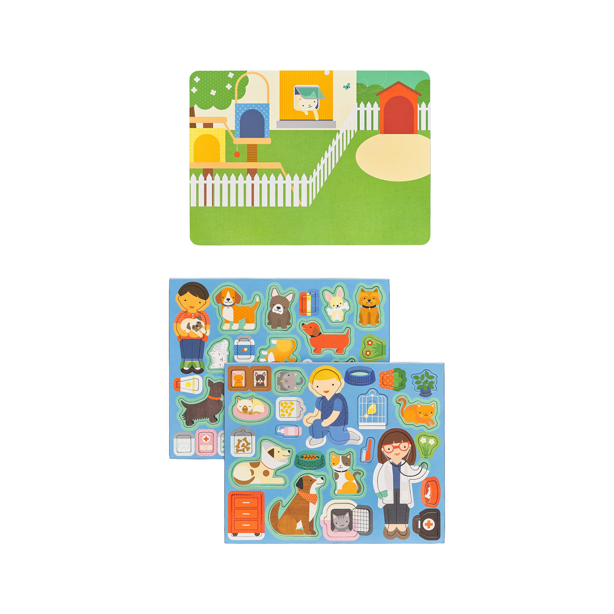 Joc magnetic Play Scene - Spitalul animalutelor - Petit Collage