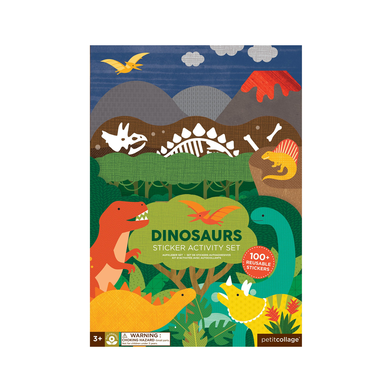 Mapa de activitati, 100+ stickere - Dinozauri - Petit Collage