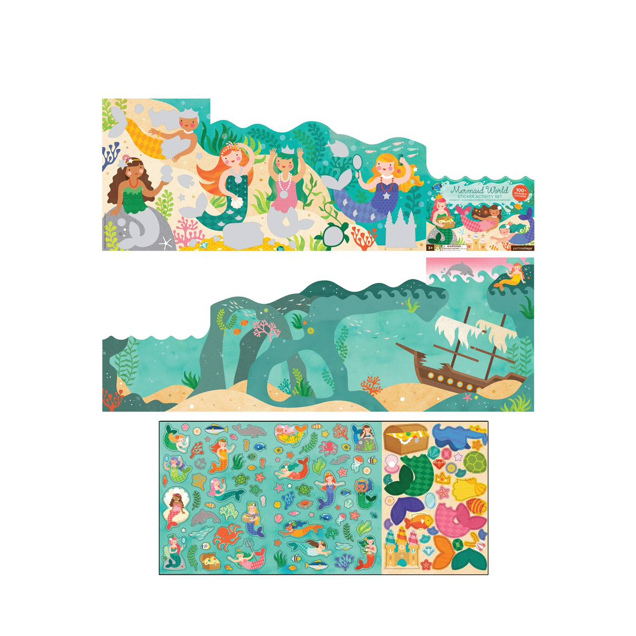 Mapa de activitati, 100+ stickere - Mermaid World - Petit Collage