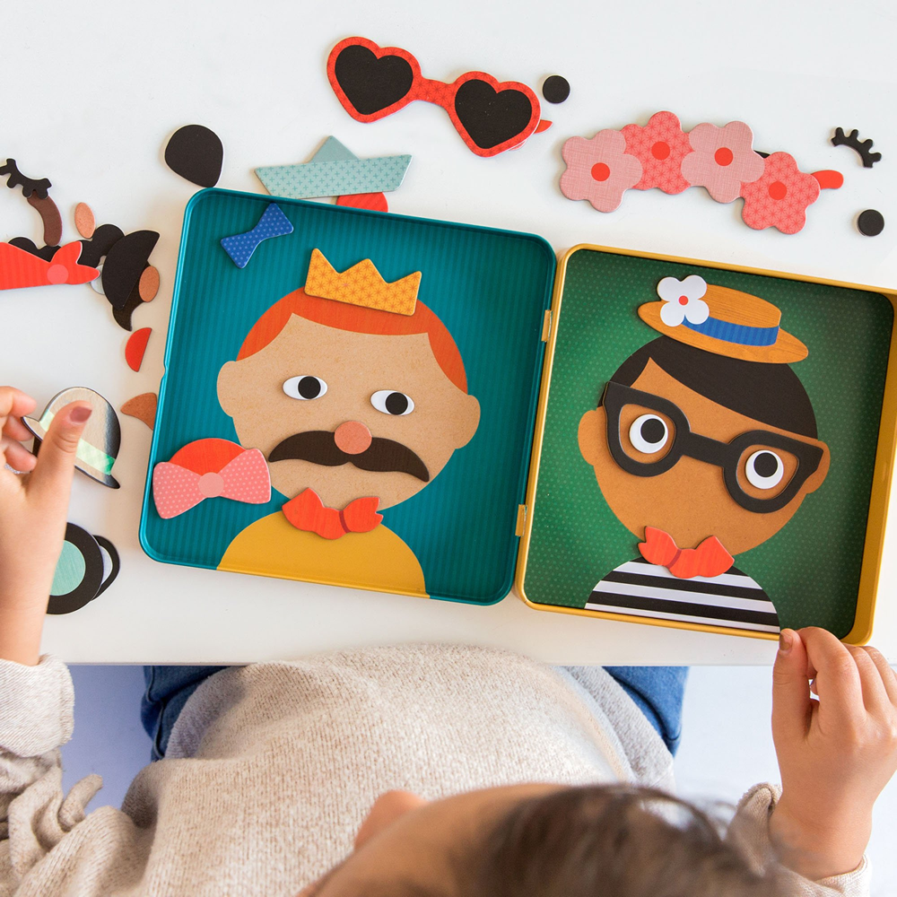 Joc magnetic On-the-Go - Funny Faces - Petit Collage