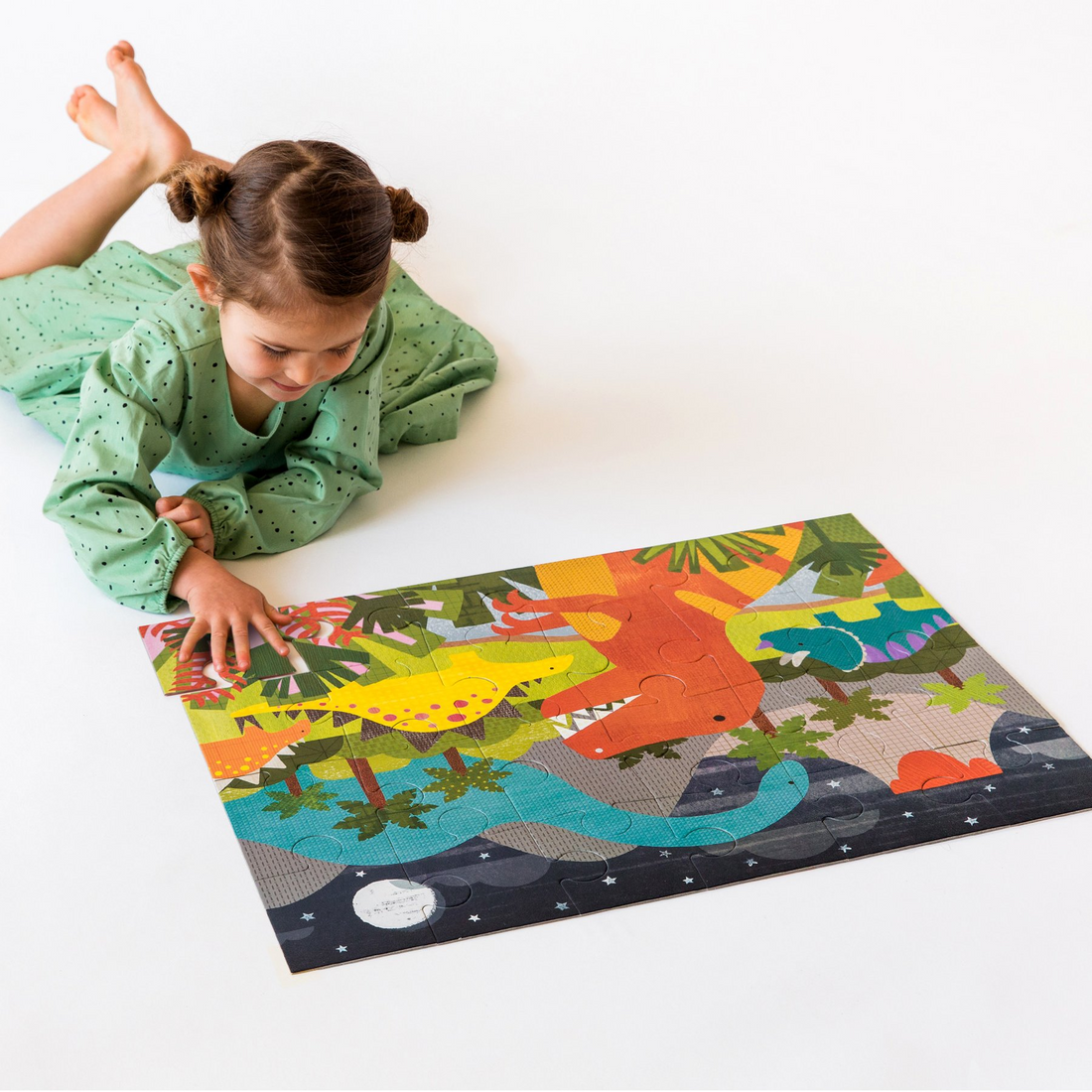 Puzzle de podea, 24 piese - Dinozauri - Petit Collage