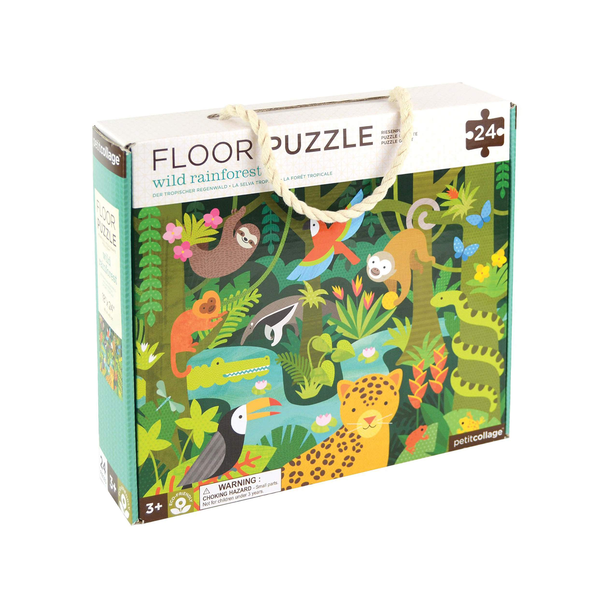Puzzle de podea, 24 piese - Jungla - Petit Collage