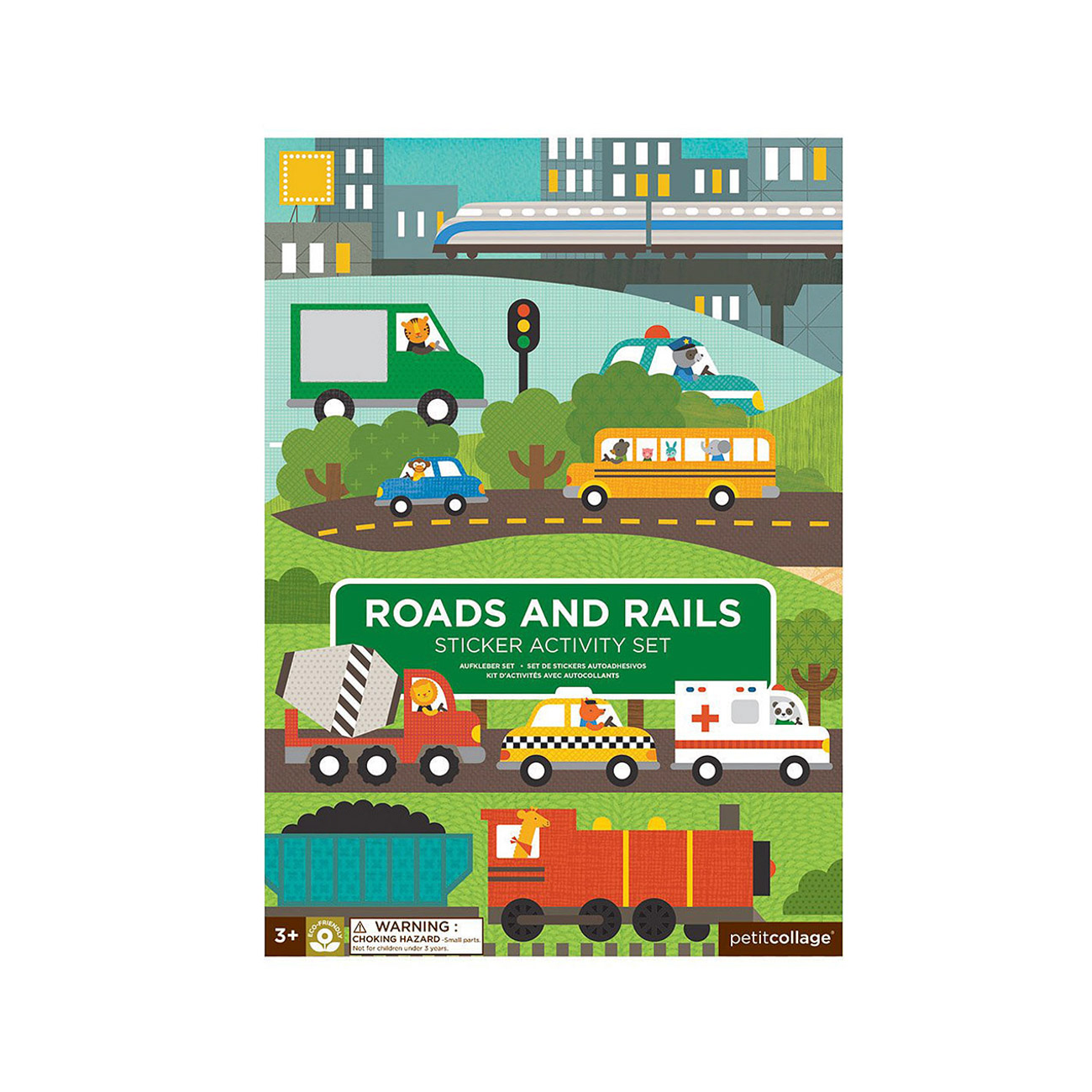 Mapa de activitati, 100+ stickere - Roads & Rails - Petit Collage