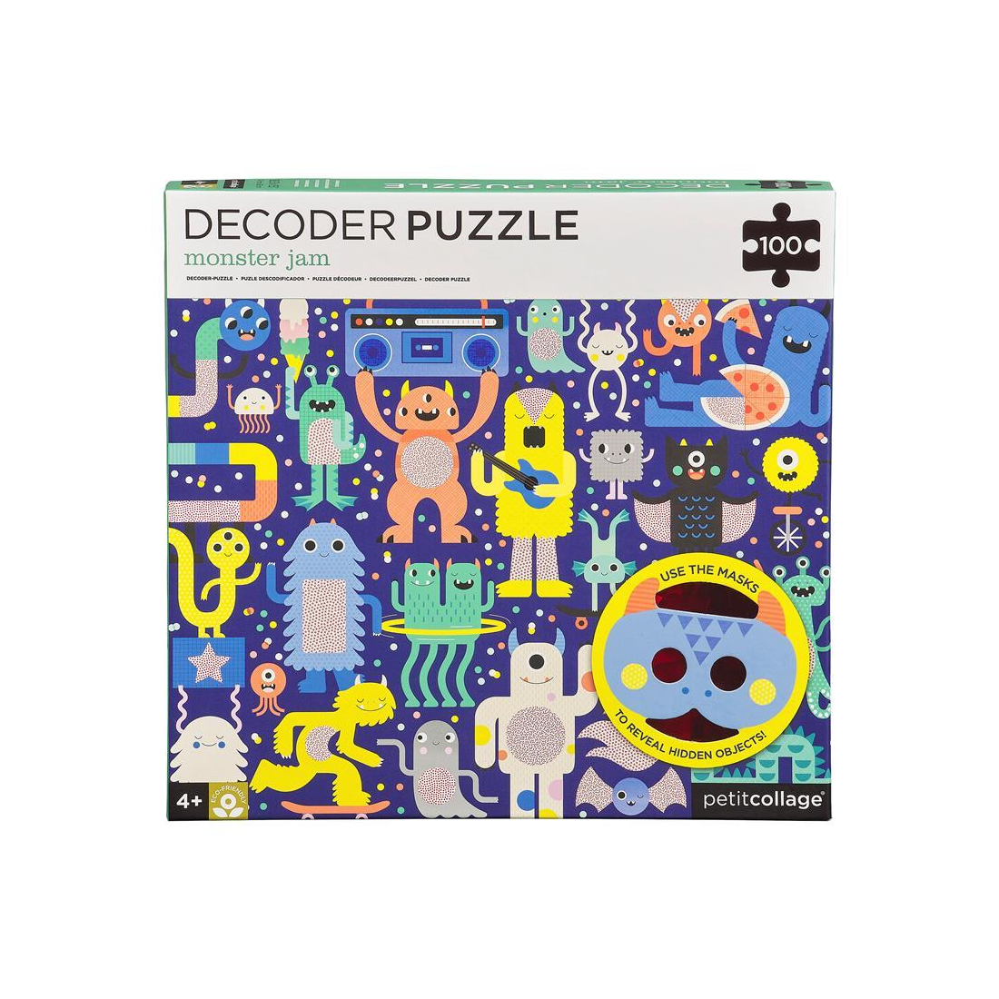 Puzzle pentru decodat, 100 piese - Monster Jam - Petit Collage