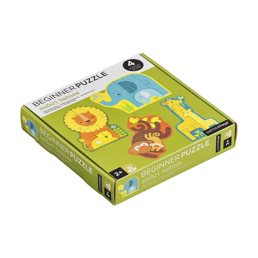 Puzzle pentru incepatori, 4 in 1 - Safari Babies - Petit Collage
