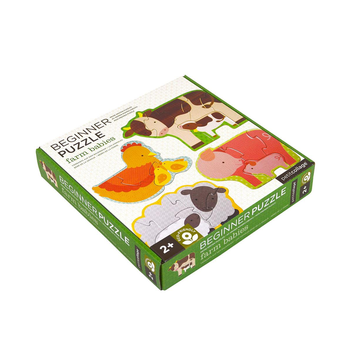 Puzzle pentru incepatori, 4 in 1 - Farm Babies - Petit Collage