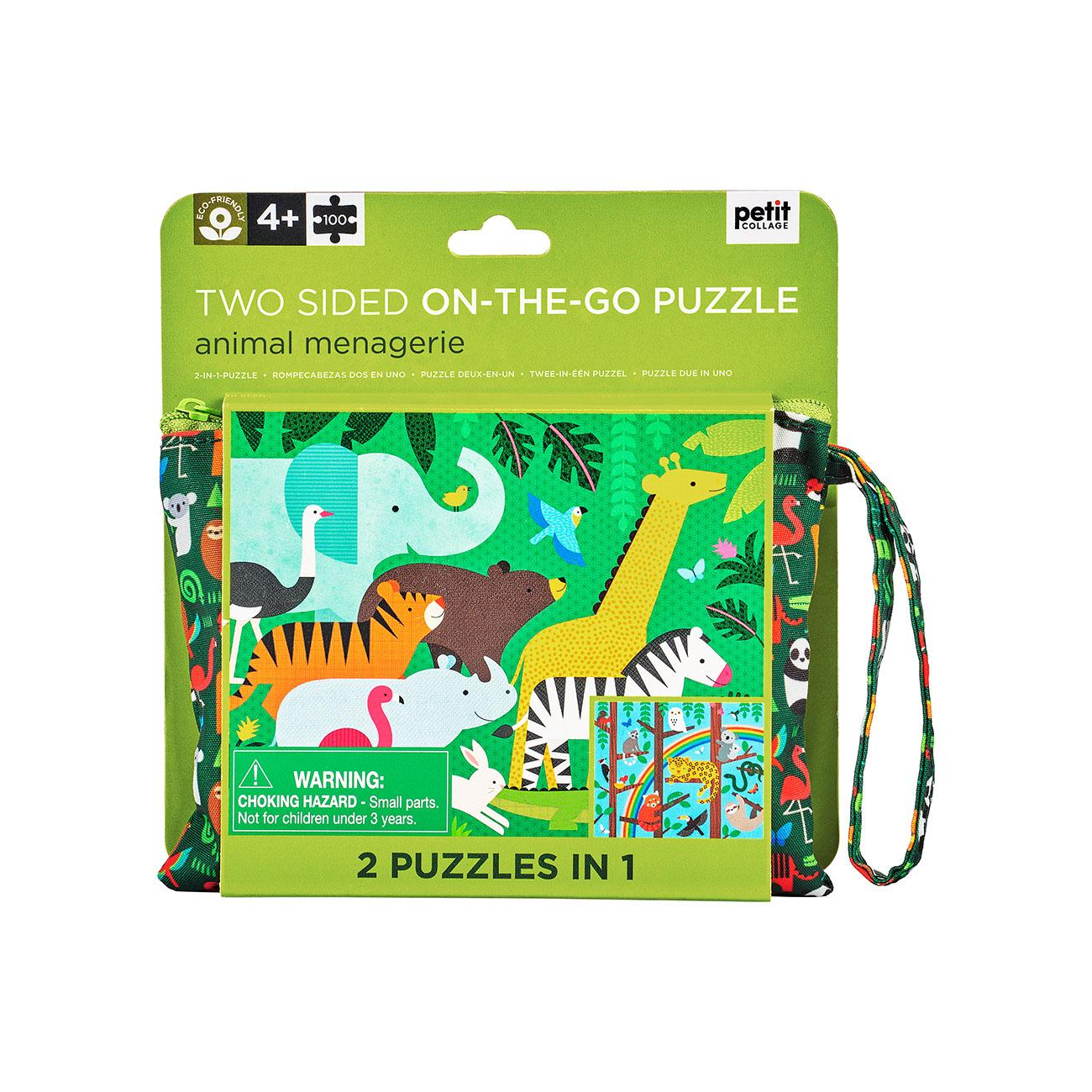 Puzzle fata - verso, On-the-Go, 49 piese - Animalute salbatice - Petit Collage