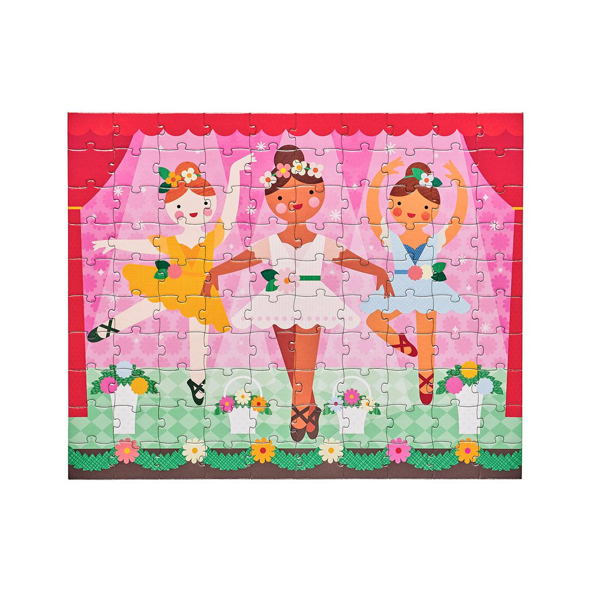 Puzzle fata - verso, On-the-Go, 49 piese - Balerine - Petit Collage