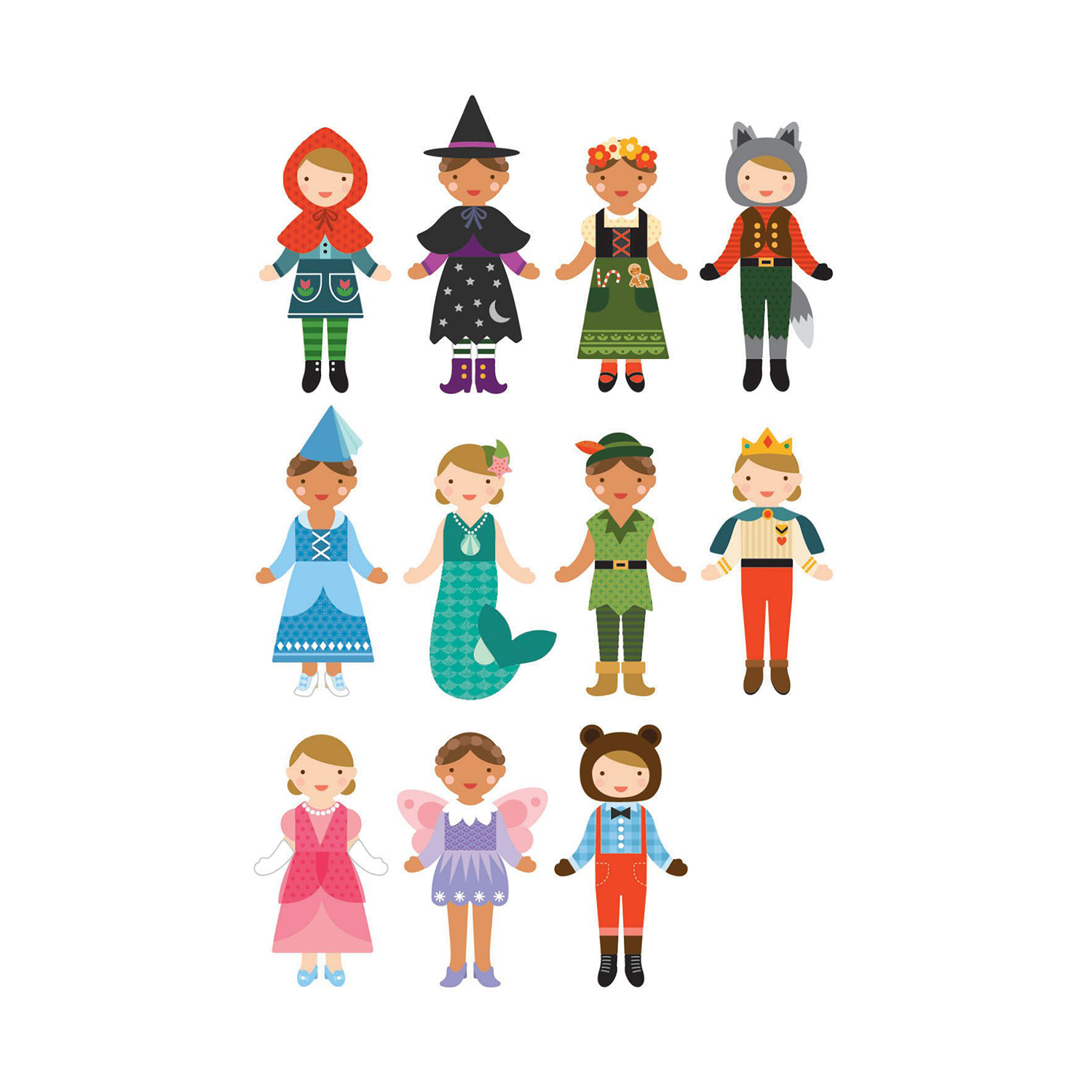 Joc magnetic Dress Up cu papusi - Fairy Tale Friends - Petit Collage