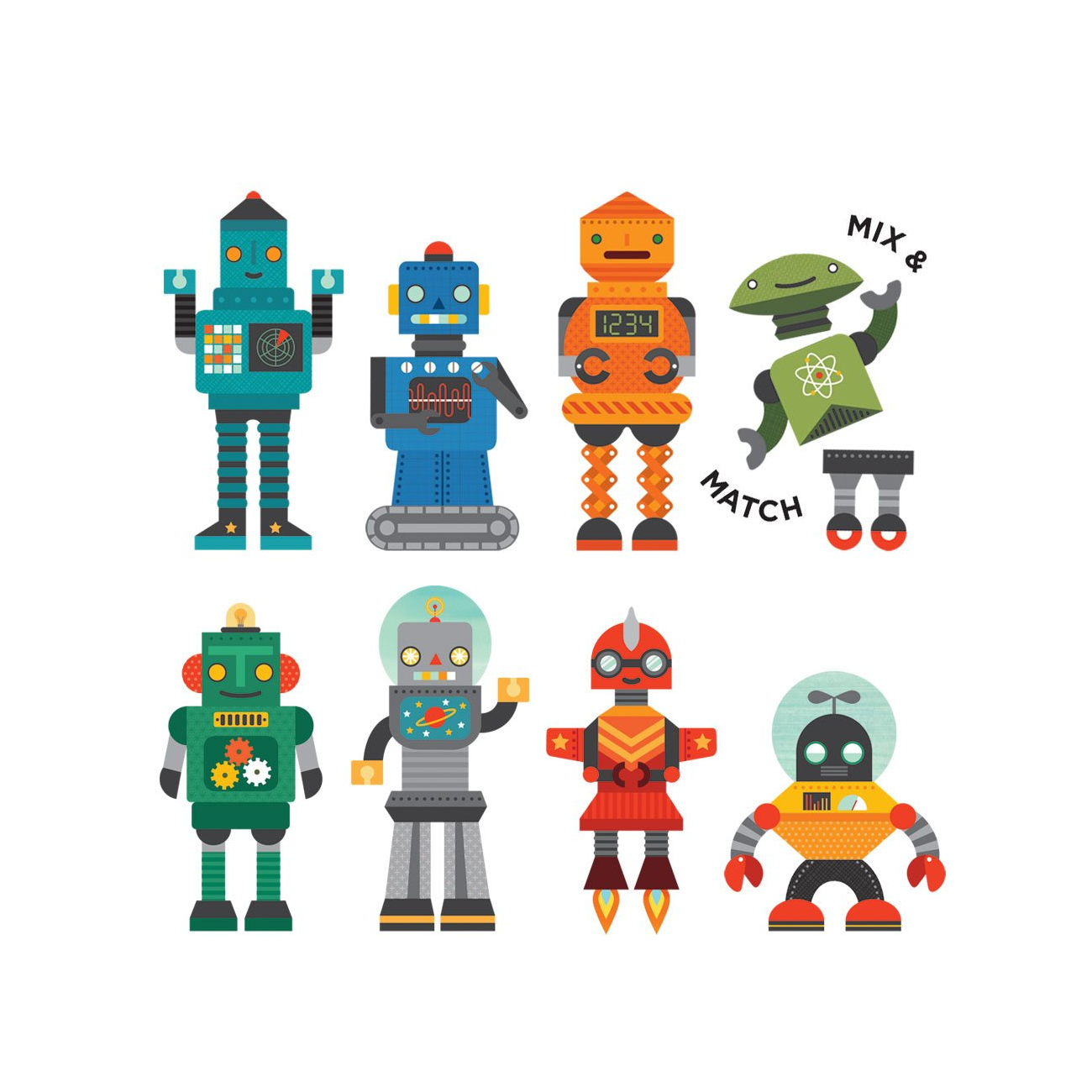 Joc magnetic On-the-Go - Robot Remix - Petit Collage