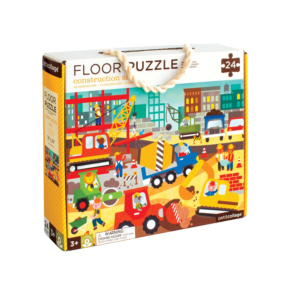 Puzzle de podea, 24 piese - Santier - Petit Collage