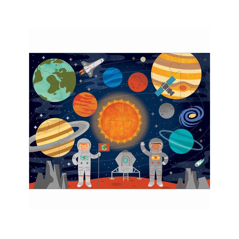 Puzzle de podea, 24 piese - Spatiul Cosmic - Petit Collage