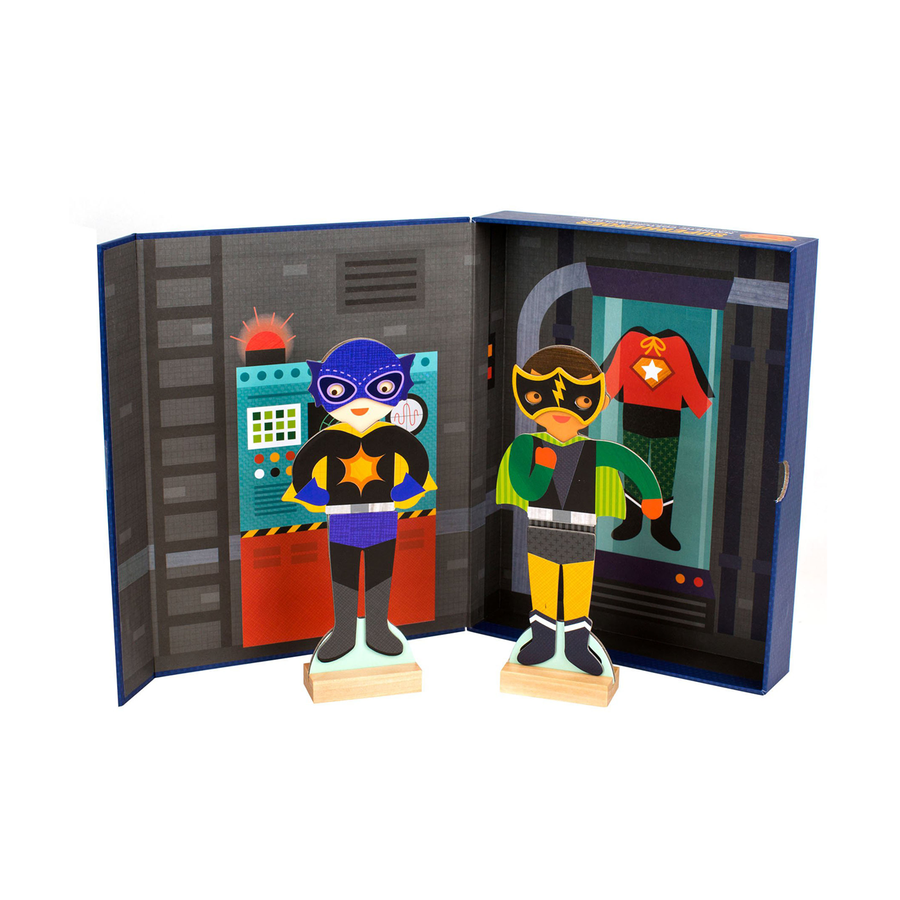 Joc magnetic Dress Up cu papusi - Superheroes - Petit Collage