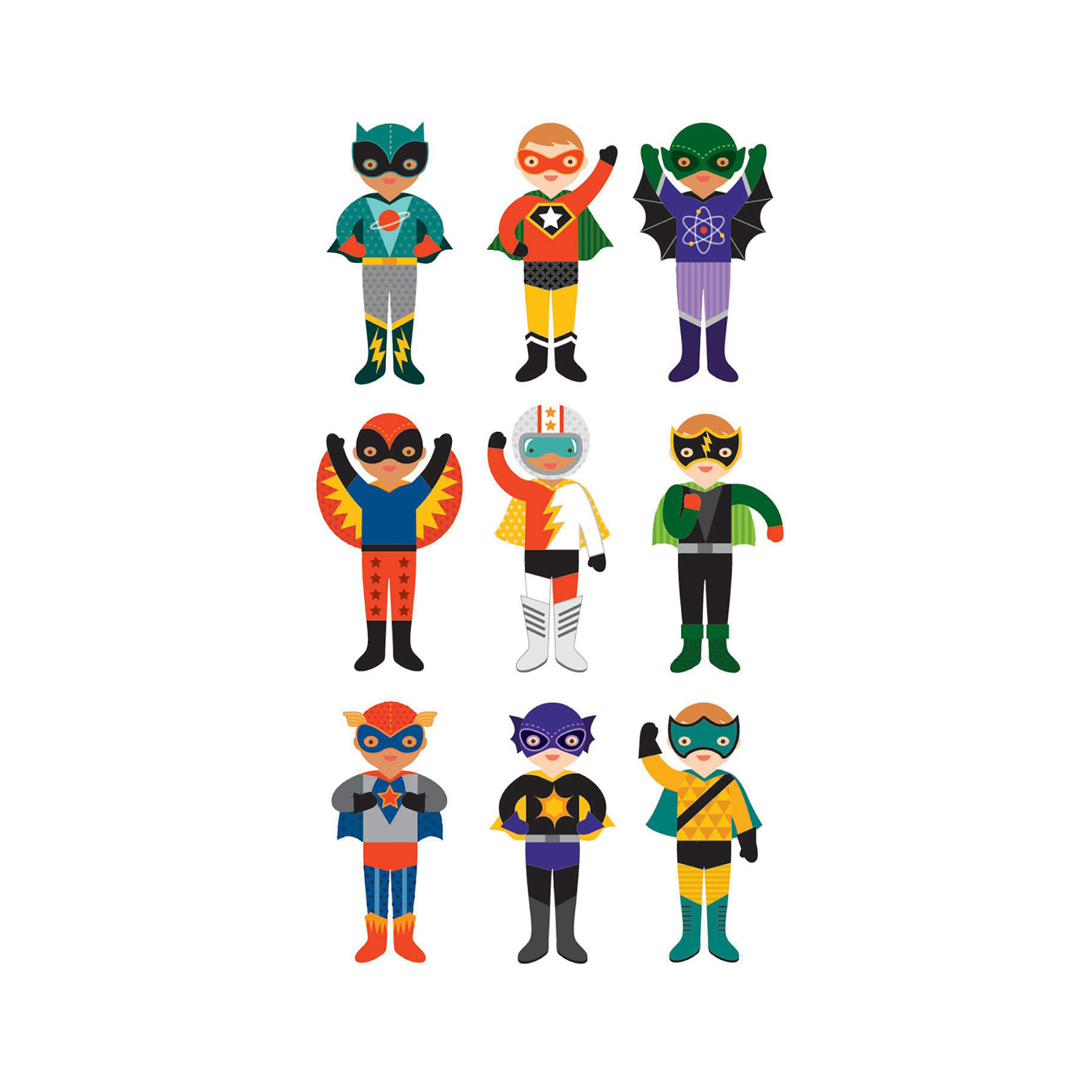 Joc magnetic Dress Up cu papusi - Superheroes - Petit Collage