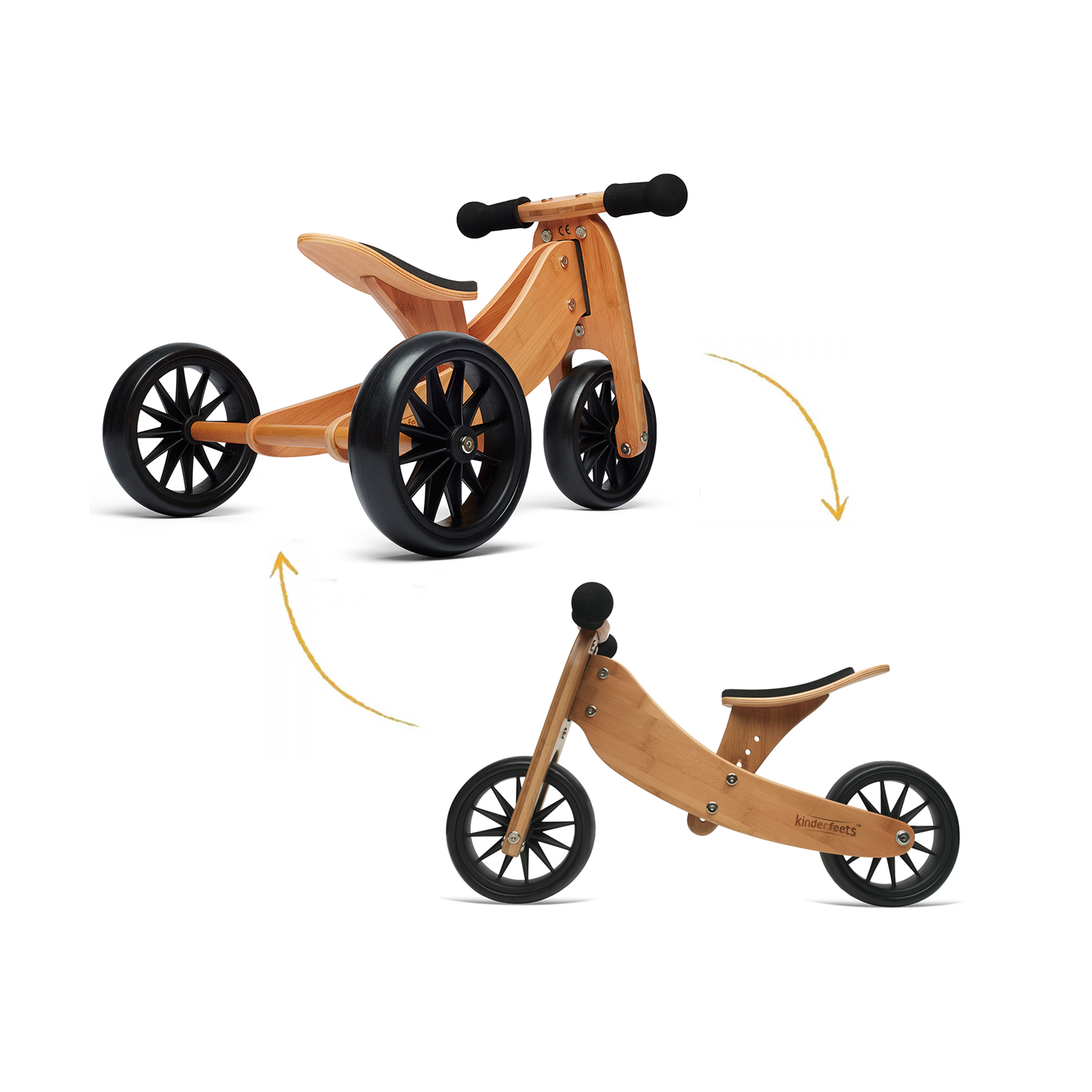 Tricicleta de echilibru 2 in 1 - Tiny Tot Bamboo - Kinderfeets