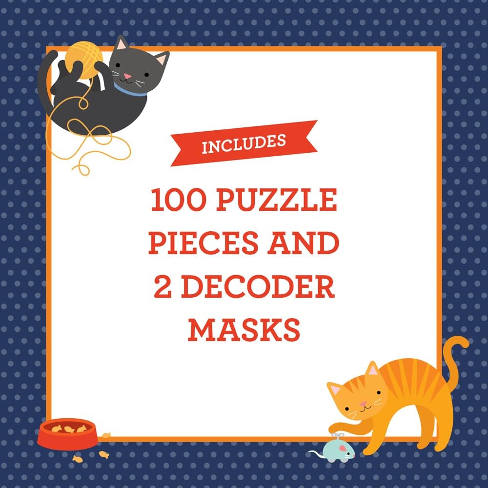 Puzzle pentru decodat, 100 piese - Catventures - Petit Collage
