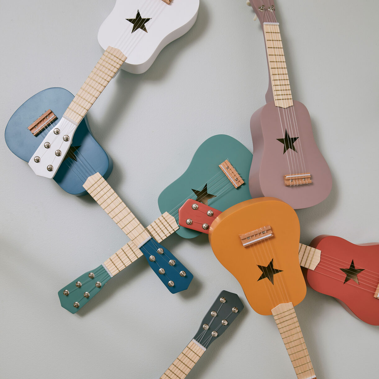 Chitara din lemn pentru copii, Verde - Kid&