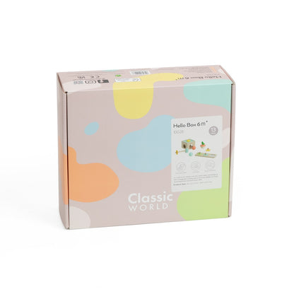 Set cadou educativ din lemn pentru bebeluși - Hello Box 6M+ - Classic World