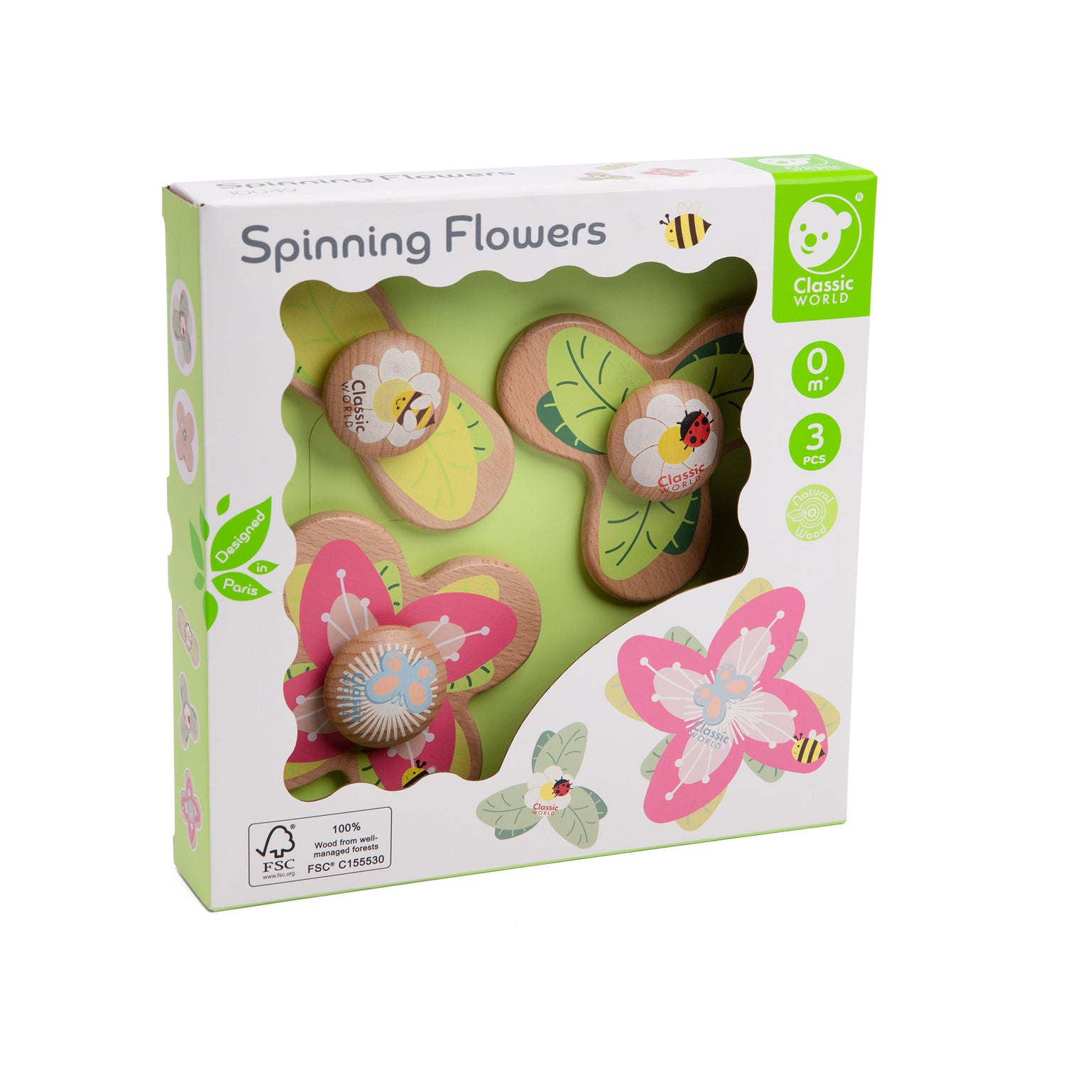 Flori rotative din lemn cu ventuze - Spinning Flowers - Classic World
