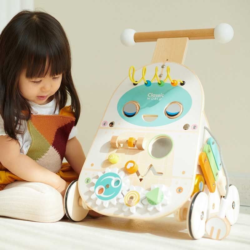 Antemergător din lemn cu activități și brațe magnetice - Robot - Classic World