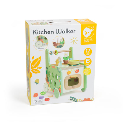 Antemergător 2-în-1, Bucătărie interactivă din lemn - Kitchen - Classic World