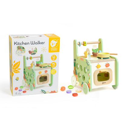 Antemergător 2-în-1, Bucătărie interactivă din lemn - Kitchen - Classic World