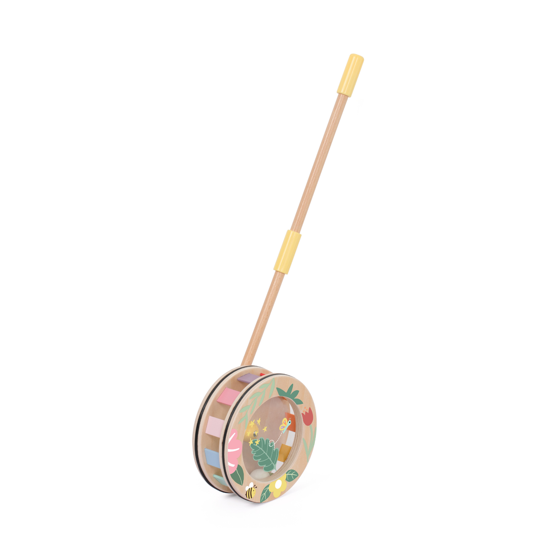 Jucărie de împins din lemn, Roată interactivă - Rainbow Roll - Classic World