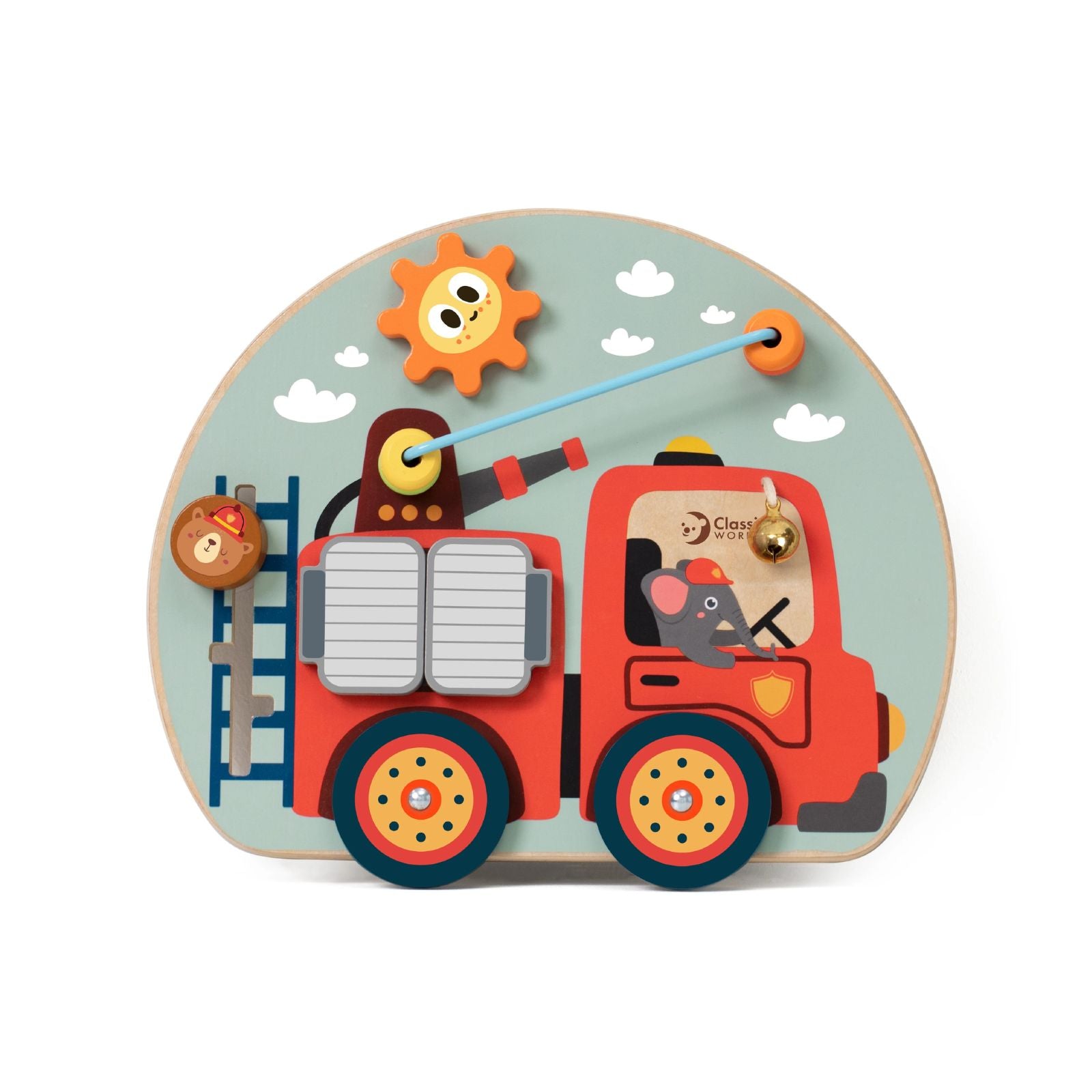 Panou din lemn cu activități Pompieri - Fire Engine - Classic World