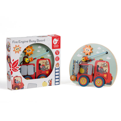 Panou din lemn cu activități Pompieri - Fire Engine - Classic World