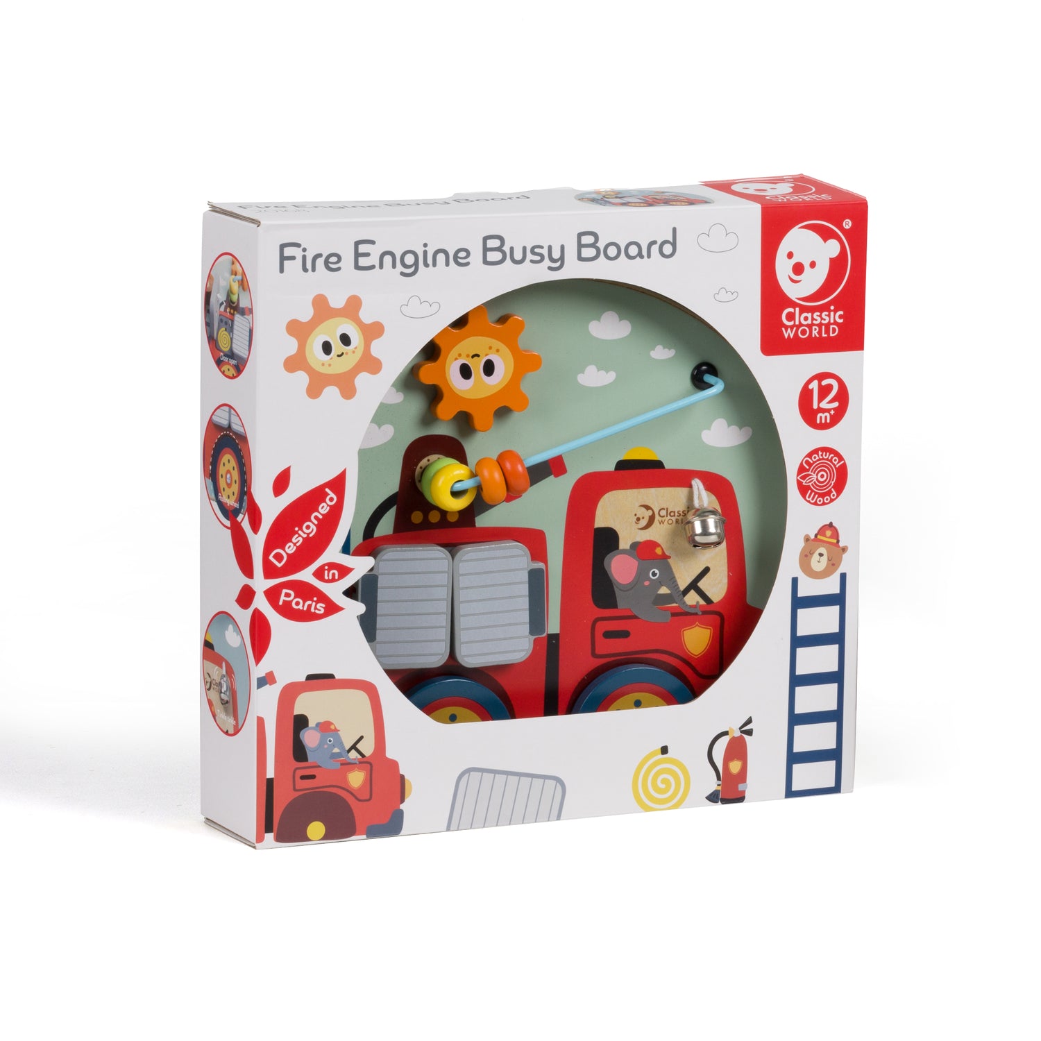 Panou din lemn cu activități Pompieri - Fire Engine - Classic World