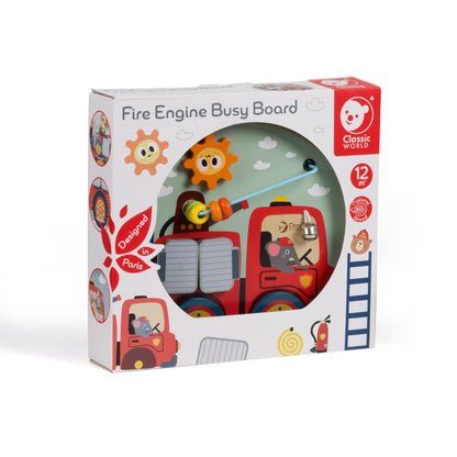 Panou din lemn cu activități Pompieri - Fire Engine - Classic World