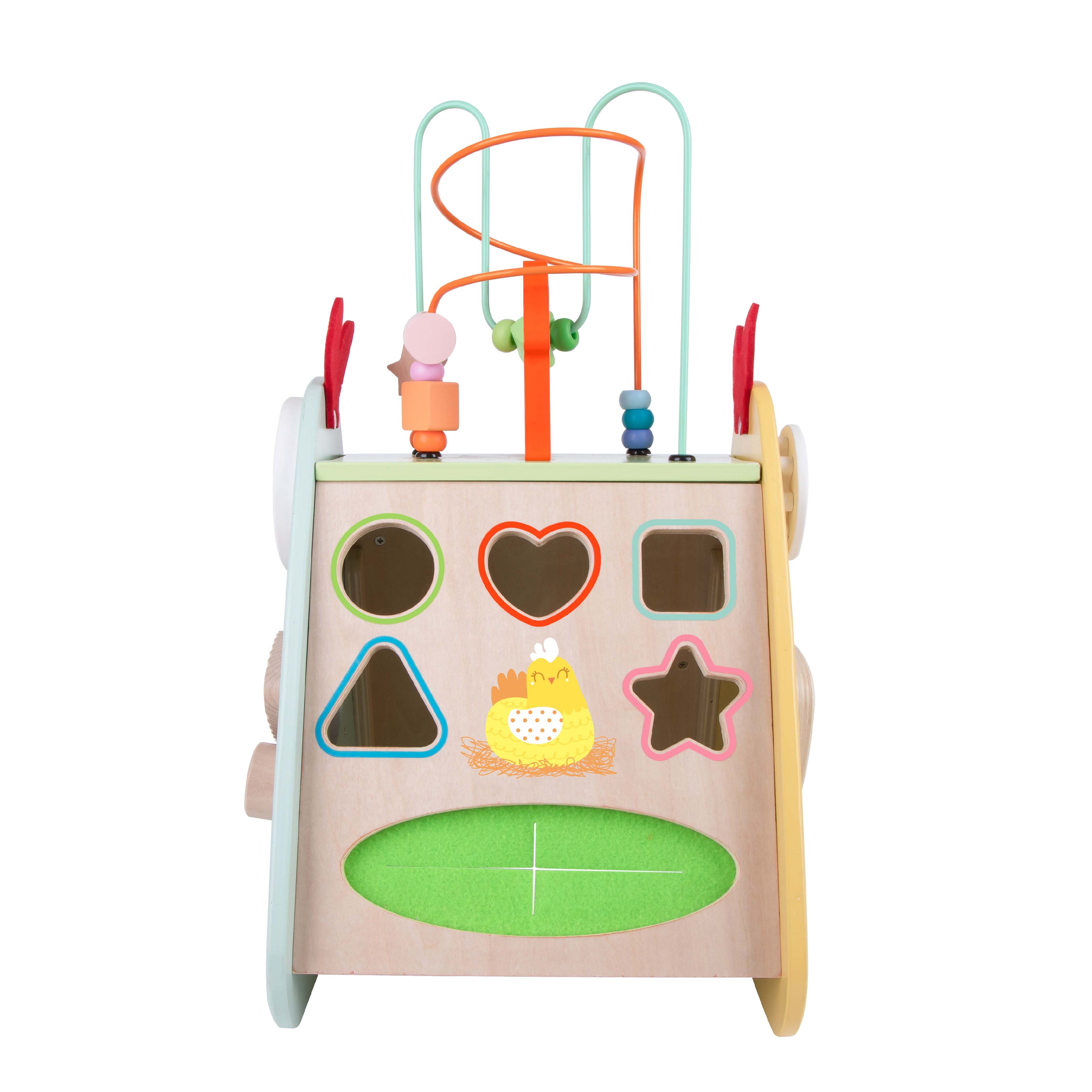 Cutie activități Happy Hen Classic World - fața găinușă galbenă cu roată dințată