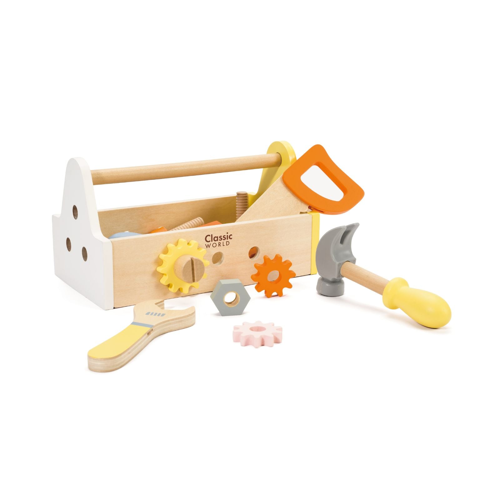 Set de joacă bricolaj și tâmplărie din lemn, Trusă Unelte - Modern Carpenter - Classic World