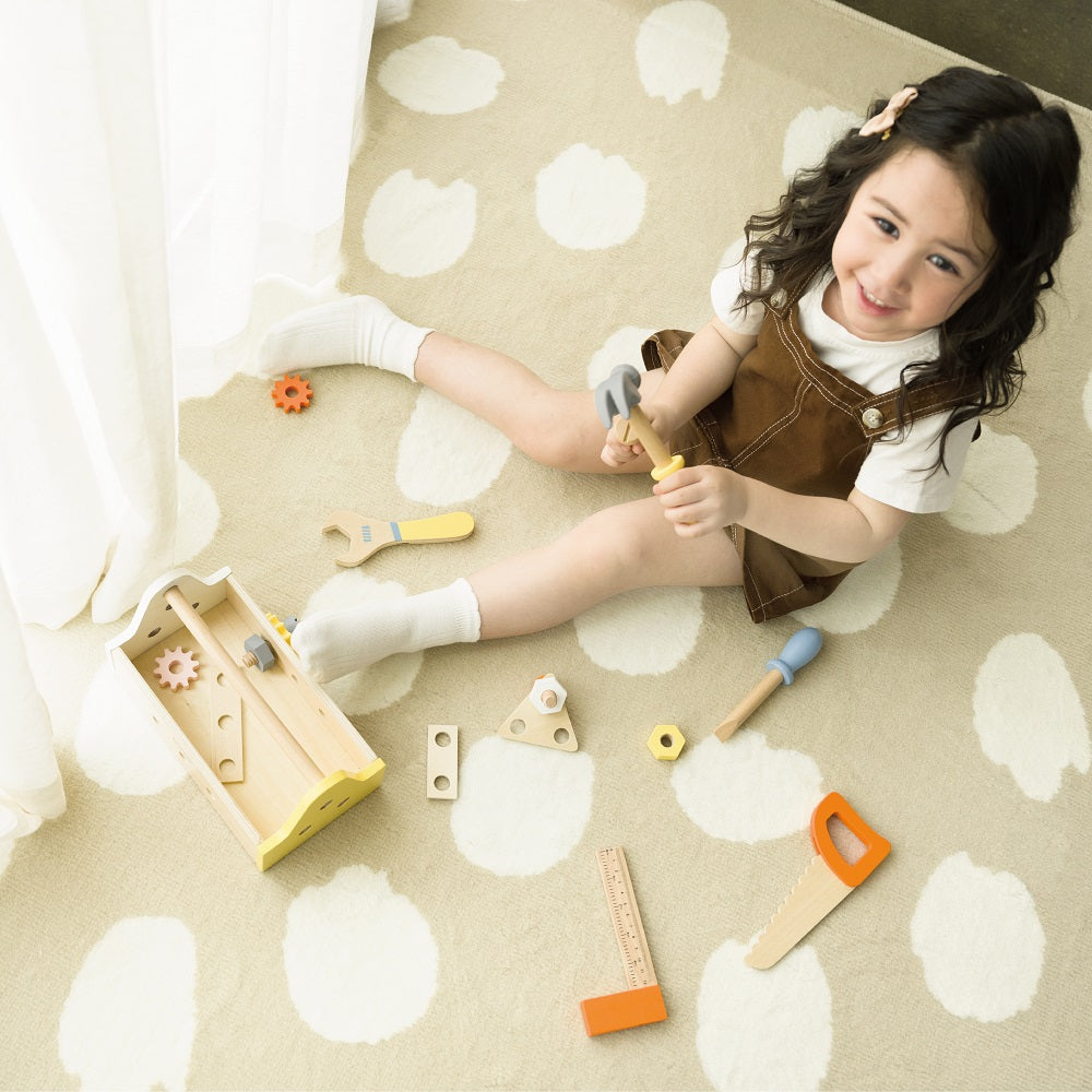 Modern Carpenter Set Classic World - detaliu roți dințate și unelte
