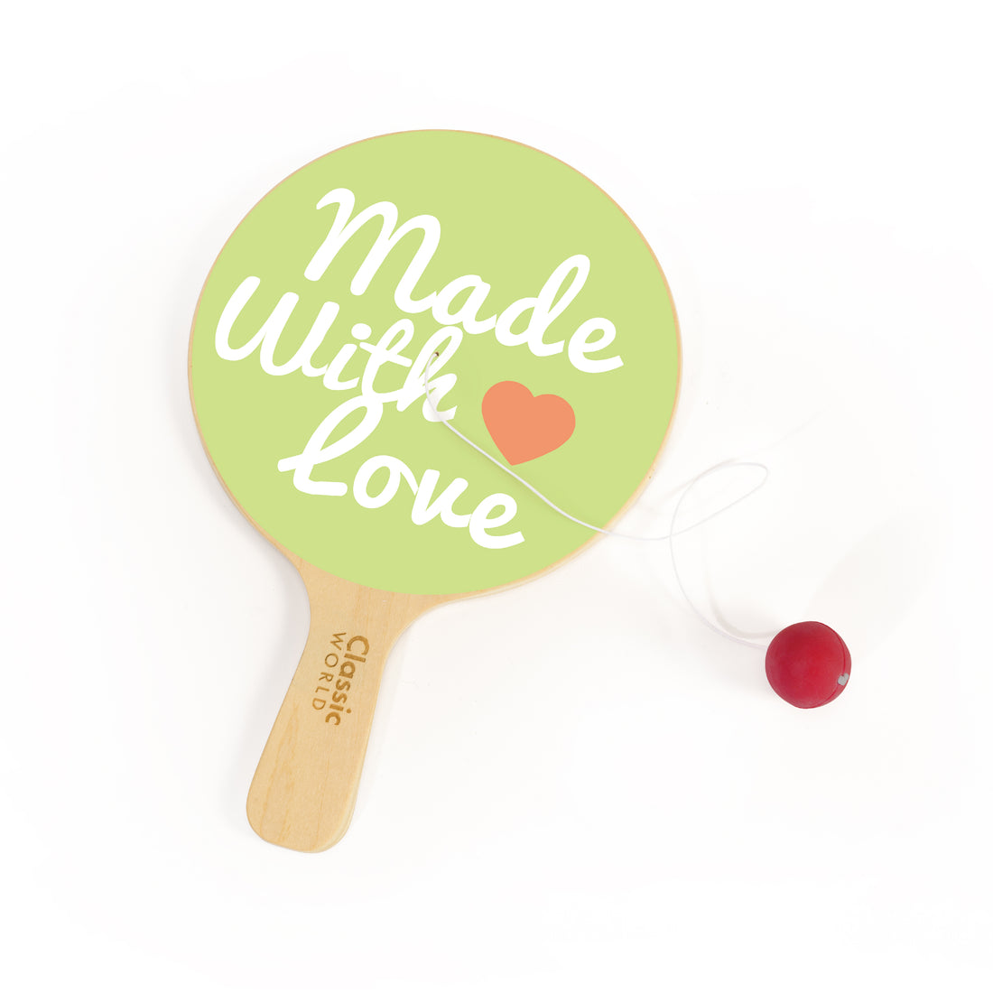 Joc Sportiv din lemn, Paletă cu Minge Elastică - Paddle Ball - Classic World