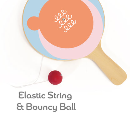 Joc Sportiv din lemn, Paletă cu Minge Elastică - Paddle Ball - Classic World