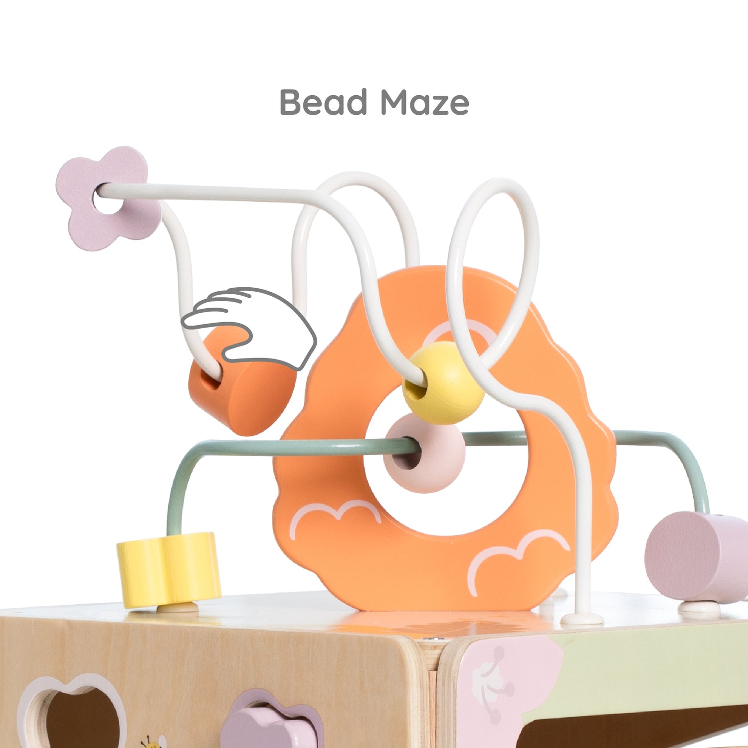 Cub din lemn cu activități - Honeybee - Classic World