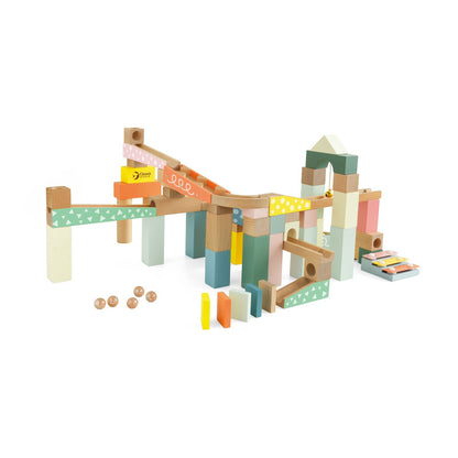 Set de construcție din lemn cu bile - Marble Blocks - Classic World