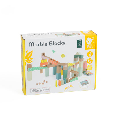 Set de construcție din lemn cu bile - Marble Blocks - Classic World