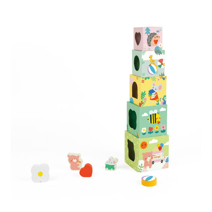 Cuburi educative din carton pentru Stivuire &amp; Sortare - Forest - Classic World