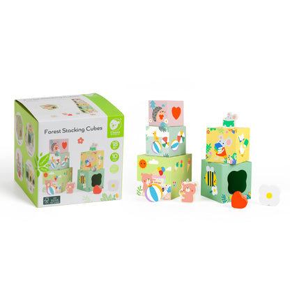 Cuburi educative din carton pentru Stivuire &amp; Sortare - Forest - Classic World