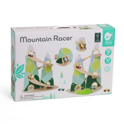 Circuit din lemn cu Rampă &amp; Mașini - Mountain Racer - Classic World