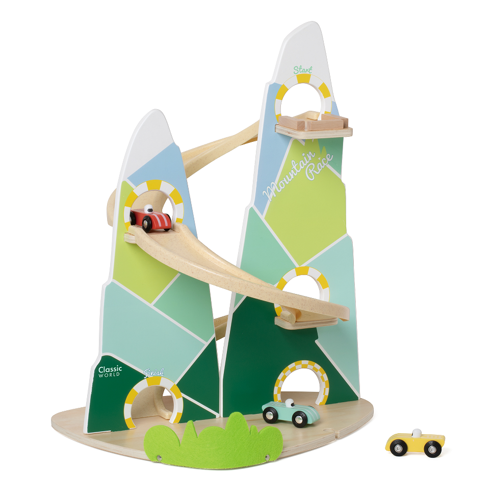 Set de joacă din lemn, Pistă de Mașini - Mountain Racer - Classic World