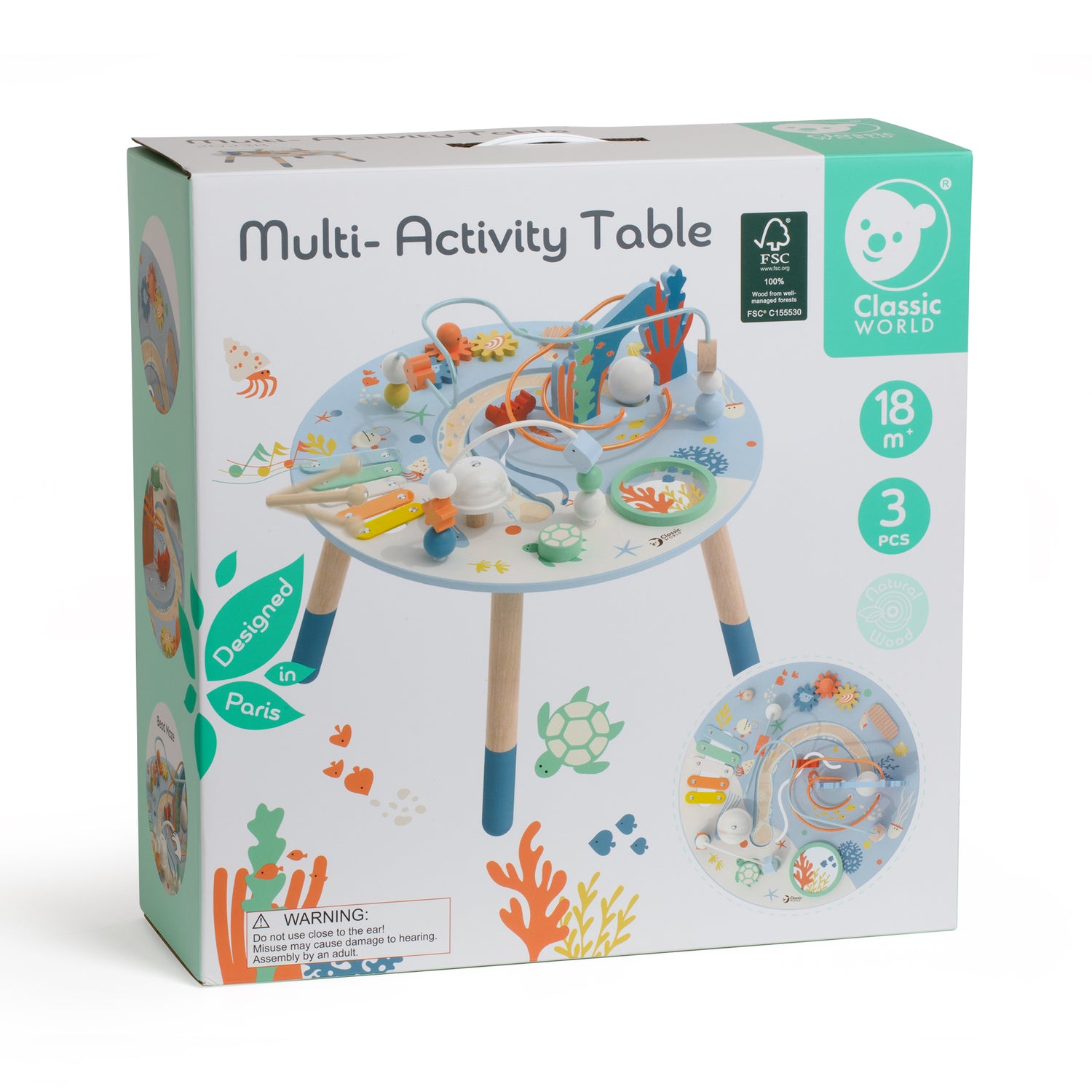 Măsuță din lemn cu  Multi-Activitățiactivități - Ocean - Classic World
