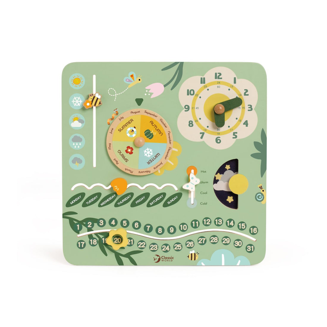 Calendar educativ din lemn - Vintage - Classic World